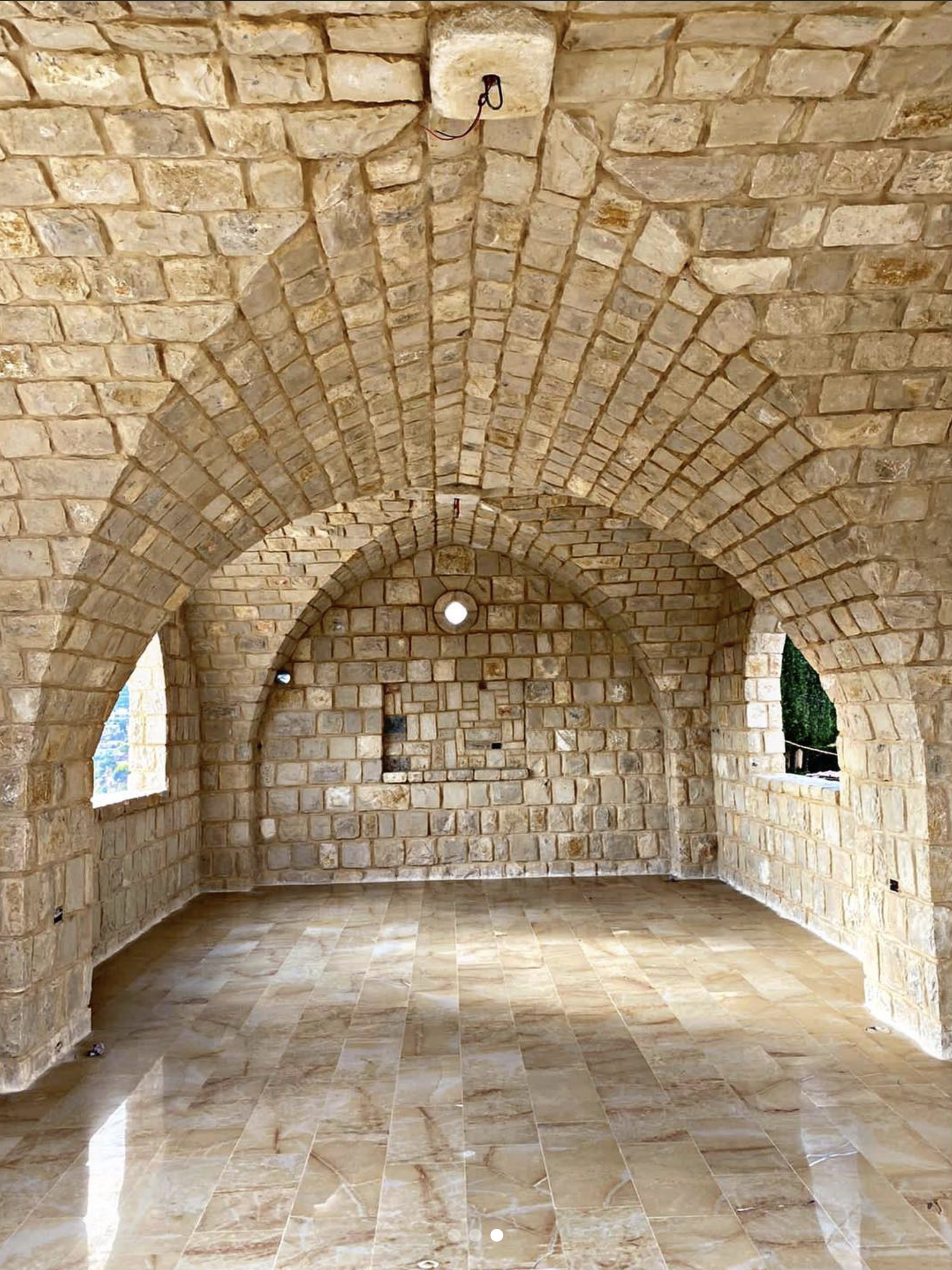 Vaulted stone ceiling