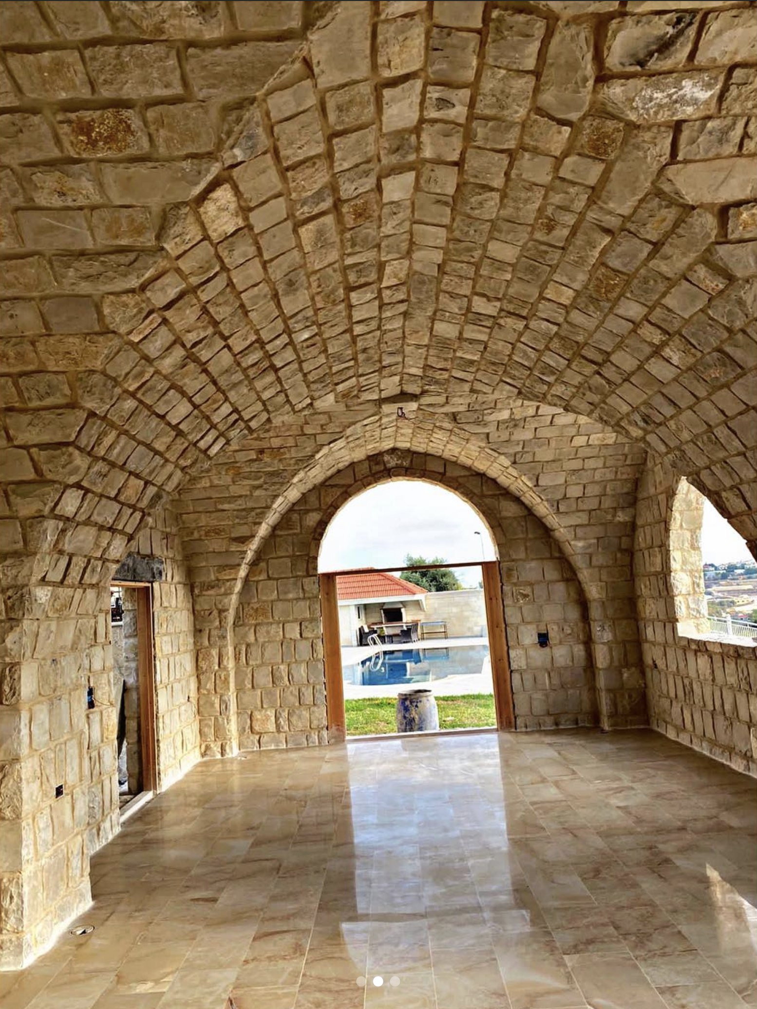 Stone interior with light
